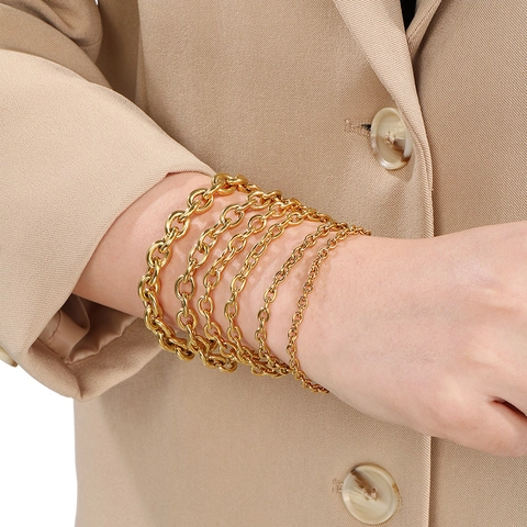 Ensemble De Bijoux En Acier Inoxydable Fermoir À Bascule Chaîne En O Collier Et Bracelet Bijoux De Mode Pour Hommes Femmes