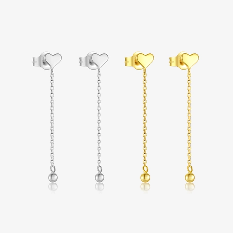 S925 Sterlingsilber Herzquaste Ohrhänger Für Damen Elegant Gold Silber Plattiert Langkette Drop Ohrringe Schmuck Geschenk