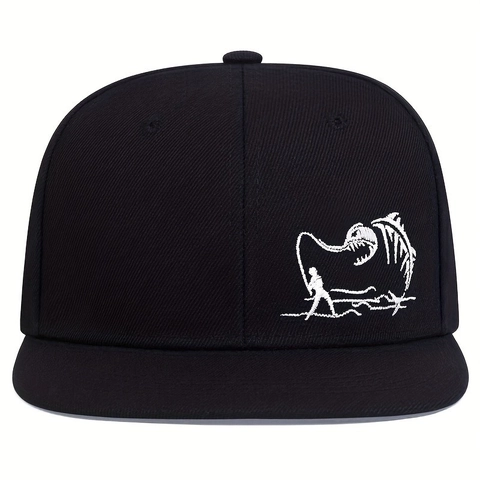 Καπέλο Snapback Μπέιζμπολ Ακρυλικό Κεντημένο Κόκαλο Ψαριού Επίπεδο Γείσο Ρυθμιζόμενο Casual Streetwear Για Άνδρες Γυναίκες
