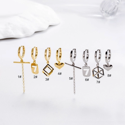 Herz Quadrat Quaste Creolen Kupfer Minimalistisch Geometrisch Hängeohrringe Modeschmuck Für Damen