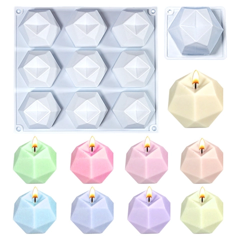 Geometrische Rhombus Zauberball Silikonform Für DIY Kerzenherstellung Aromatherapie Harz Handgemachte Seife Handwerk