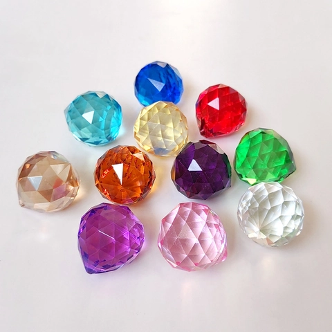 Crystal Glass Prism Pendants Faceted Balls Chandelier Parts DIY Suncatcher Hanging Home Decor Accessories