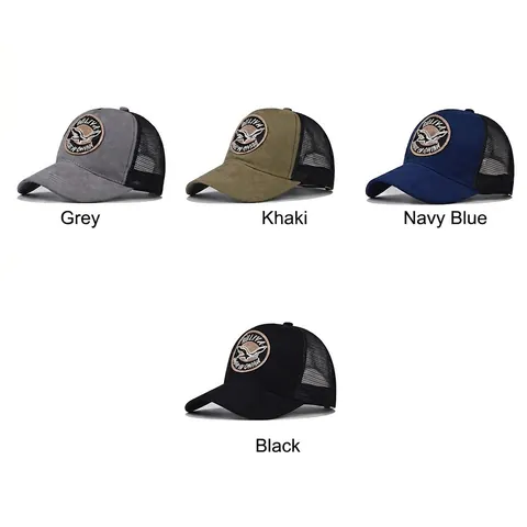 Gorra Trucker Malla Béisbol Ante Sintético Parche Bordado Águila Transpirable Ajustable Parasol Exterior Deportiva Vintage