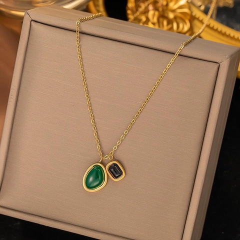 Collar De Lujo De Acero Inoxidable Chapado En Oro De 18 Quilates Elegante Colgante Corazón Lazo Joyería De Moda Para Mujer