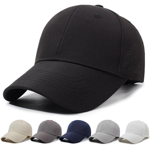 Breathable Laser Perforated Baseball Cap Polyester Quick Dry Sun Hat Adjustable Sports Outdoor For Men And Women