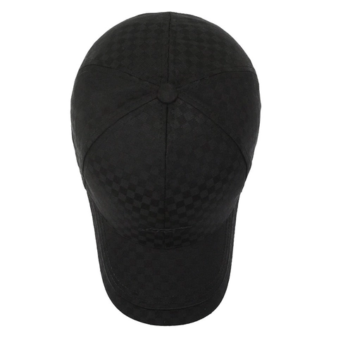 Men Baseball Cap Checkerboard Pattern SPORT Embroidery Polyester Adjustable Metal Buckle Sun Protection Outdoor Hat