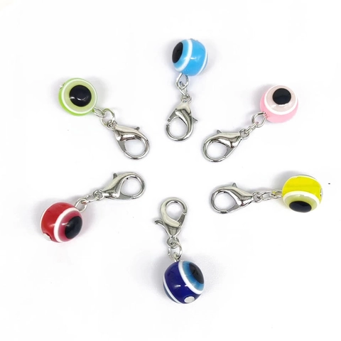 Dijes De Cuentas De Ojo Turco De Resina Con Cierre De Langosta Para Joyería DIY Pulsera Collar Colgante