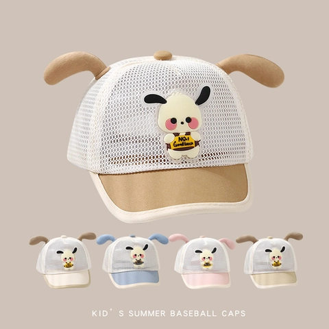 Gorra De Béisbol Bebé Malla Transpirable Sombrero Sol Infantil Lindas Orejas Perro Dibujos Animados Verano