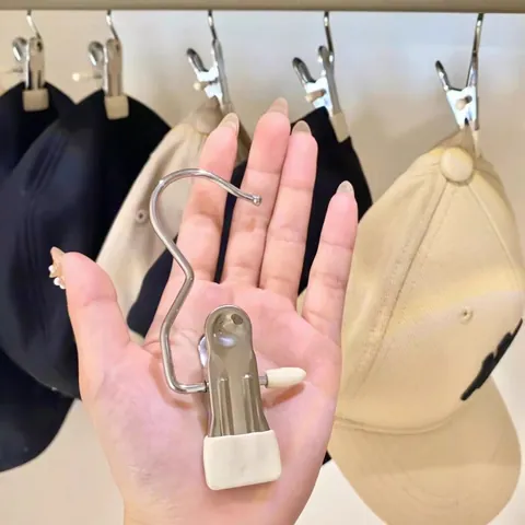 Hakenclips Aus Edelstahl Mit PVC-Beschichtetem Rutschfestem Griff Für Wäschetrocknung Und Schrankhut-Organizer Tragbares Haushalt