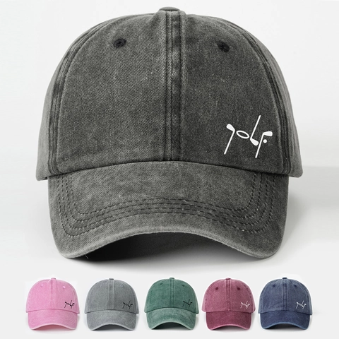 Casquette De Baseball Vintage En Coton Lavé Avec Broderie Golf Ajustable Protection Solaire Respirante Dad Hat