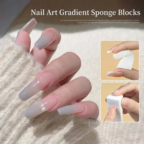 Nail Gradient Sponge Blocks For Manicure Smudging Wedge Shape High Density DIY Nail Art Decoration Tools