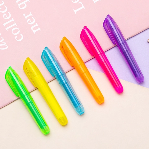 Evidenziatori Plastica Traslucida Punta Scalpello Colori Fluorescenti Marcatori Per Diario Scuola Ufficio