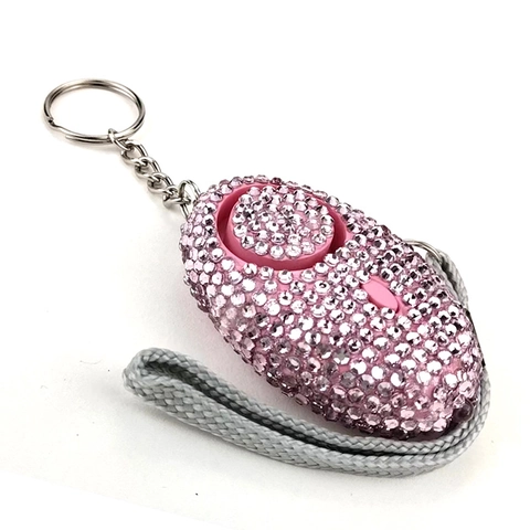 Rhinestone Personal Self Defense Alarm Keychain Bling Emergency Sound Security Device Portable Safety Gadget For Women Girls