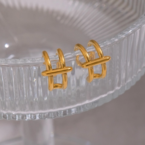 Ear Cuffs In Acciaio Inossidabile Geometrico Forma C Placcato Oro Minimalista Senza Perforazione Clip Orecchie Donne Impermeabile