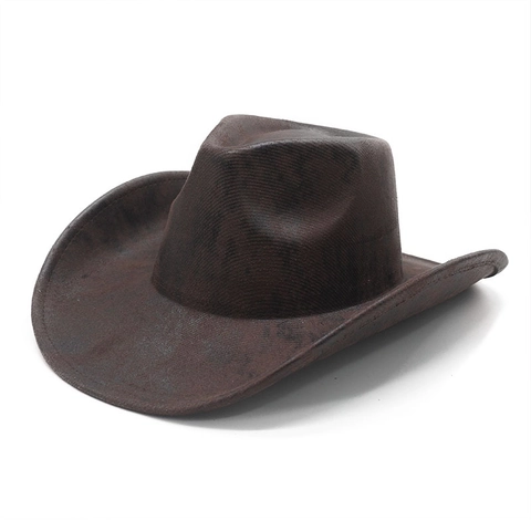 Retro Western Cowboy Hat Wide Brim Fedora Snake Skin Pattern Marble Print Felt Outdoor Festival Stage Performance