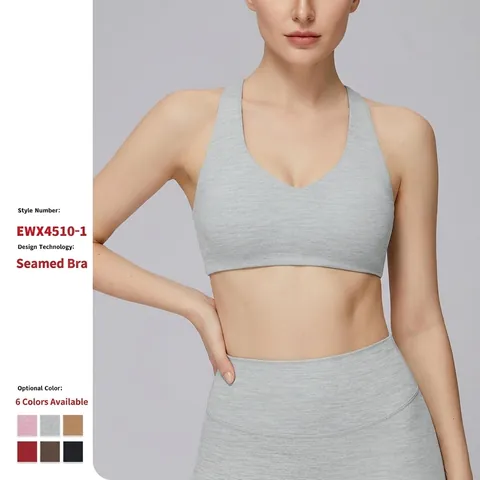 Sport-BH Für Damen Racerback Angeraut Fitness Yoga Tank Top Herausnehmbare Polster Hochelastisch Workout Sportbekleidung