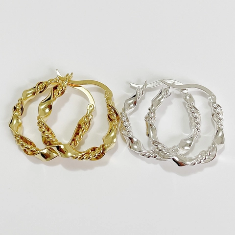 Orecchini A Cerchio In Argentto Sterling 925 Intrecciato Ritorto Stile Francese Gioielli Minimalisti Per Donne Elegante Lucido