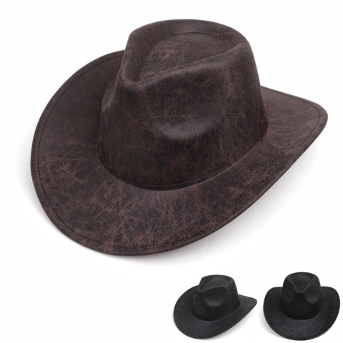 Retro Western Cowboyhut Wildlederimitat Struktur Breite Krempe Jazz Fedora Für Herren Damen Vintage Outdoor Sonnenschutz