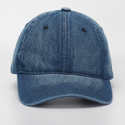 Vintage Baseball Cap Washed Denim Cotton Solid Color Sun Protection Adjustable For Men Women