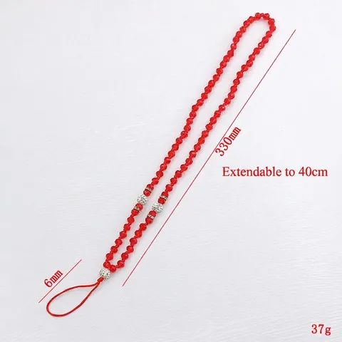 Cordón Para Teléfono De Cuentas De Cristal Correa De Cuello Anti-Perdida Aleación Colorida Diamantes Hecho A Mano