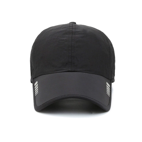 Baseball Cap Quick Dry Polyester Breathable Mesh Sun Protection Outdoor Sport Reflective Strip Adjustable For Men Women