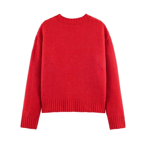 Damen Strickpullover Zopfmuster Mit 3D Schleife Rundhals Langarm Lässig Acrylmischung Mode Jumper