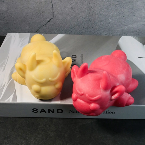 Cute Cartoon Bull Silicone Mold 3D Animal Shape For Handmade Candle Soap Aromatherapy Plaster Resin Craft Making Home Decor