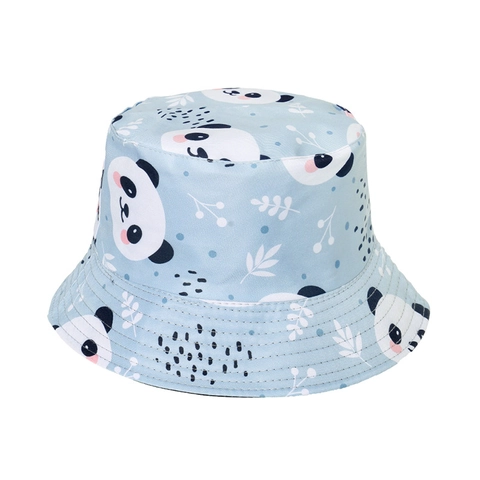 Cute Panda Cartoon Print Bucket Hat Reversible Sun Protection Summer Outdoor Casual Fashion Accessories