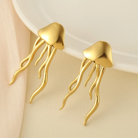 Orecchini A Medusa Acciaio Inoxidabile Tema Oceano Borchie Minimaliste Creative Per Donna Gioielli Vacanza