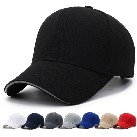 Reflective Strip Baseball Cap Adjustable Cotton Twill Sun Protection Sport Hat Casual Unisex Plain Curved Brim