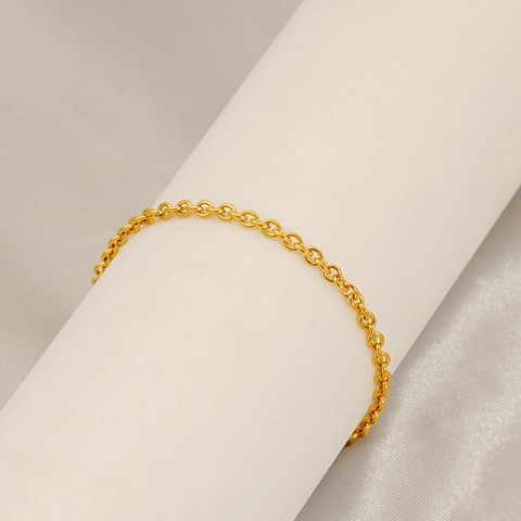 Pulsera Collar De Cadena Cruzada Minimalista Para Mujer De Acero Inoxidable Chapado En Oro De 18K Joyas De Moda