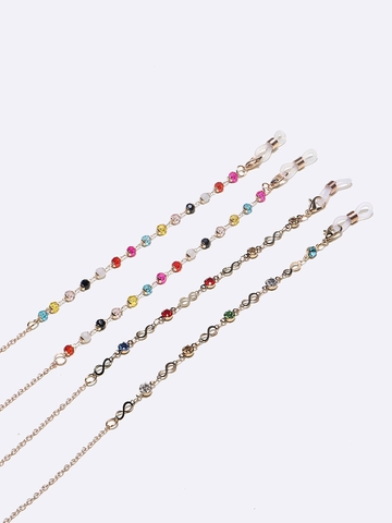 Infinity Symbol Glasses Chains Colorful Crystal Beads Copper Metal Non-Slip Eyewear Lanyard Straps Holder For Women