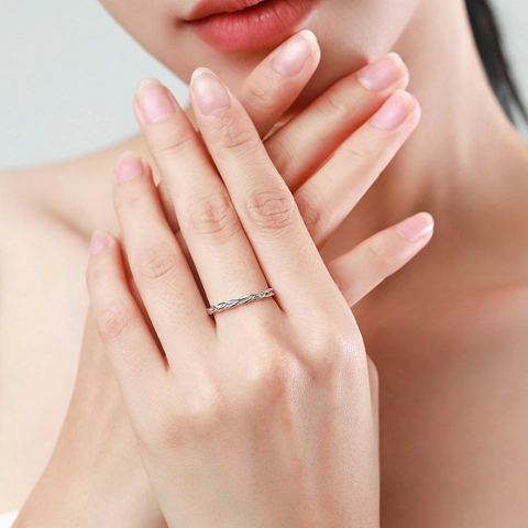 Anello In Argento Sterling 925 Design Intrecciato Torsione Fascia Impilabile Minimalista Gioielli Da Donna