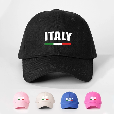 Italien Buchstabendruck Baseballkappe Italienische Flagge Streifen Verstellbar Retro Sonnenschutz Hut Polyester Outdoor