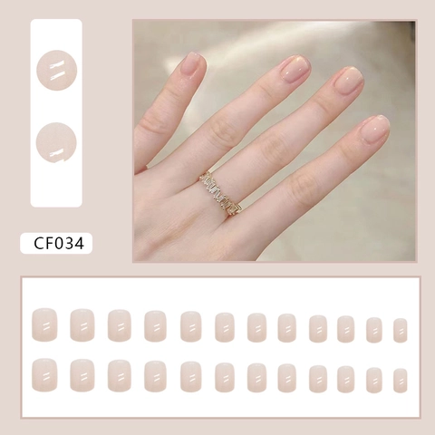 Unghie Finte Quadrate Rosa Nudo Lucido Unghie In Plastica Per Donna Manicure Semplice Elegante Dolce Indossabile