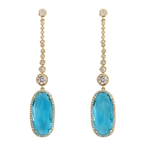 Elegantes Pendientes Largos de Borla de Cobre y Circonia para Mujer Pendientes Geométricos Ovalados de Cristal Joyería Boda