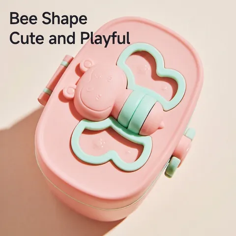 Portable Baby Milk Powder Formula Container Food Grade PP Storage Box With Spoon Scraper For Travel Cartoon Bee Design