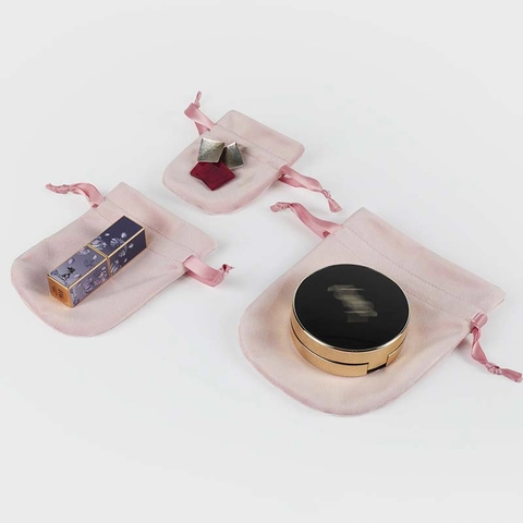 Luxury Velvet Jewelry Drawstring Bags Gourd Shape Soft Fabric Gift Pouches With Ribbon For Wedding Party Packaging Storage