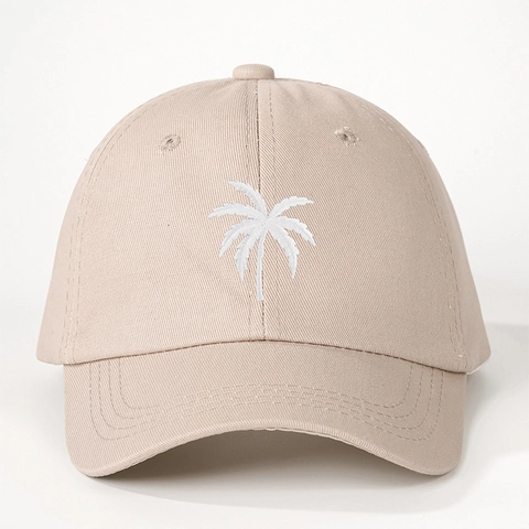 Casquette De Baseball Broderie Palmier Polyester Coton Chapeau Soleil Ajustable Respirant Rétro Décontracté Hommes Femmes