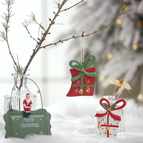 Decorazioni Appese Di Natale In Metallo Forma Scatola Regalo Con Campanelli Fiocchi Fiocco Di Neve Albero Natale