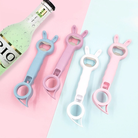 Rabbit Ear Multi-functional Bottle Opener Plastic Manual Can Opener Non-slip Labor Saving For Kitchen Beer Beverage