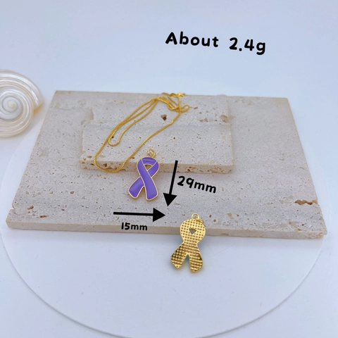 Halskette Anhänger Kupfer Vergoldet Mikro Zirkon Emaille Schleife Mond Stern Sternzeichen Symbol Mode Accessoire Für Damen