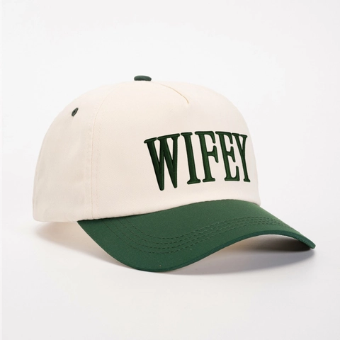 Wifey Bestickte Baseballkappe Polyester Color Block Sonnenschutz Verstellbare Vintage Stil Hut Für Frauen