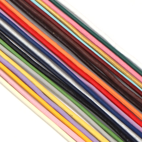 Round Genuine Cowhide Leather Cord Colorful Braided Rope For DIY Jewelry Making Bracelet Necklace Handcraft Supplies