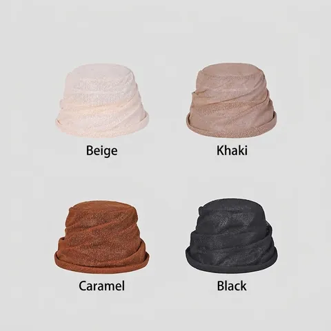 Cappello Da Pescatore In Pizzo Leggero Estivo Da Donna Tesa Corta Pieghettata Traspirante Pieghevole Sole
