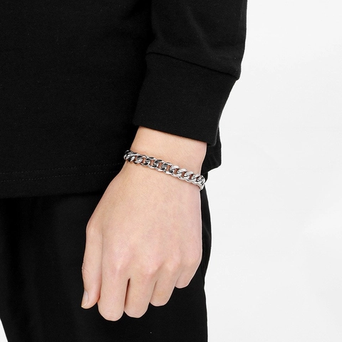 Pulsera De Eslabones Cubanos De Acero Inoxidable Estilo Hip Hop Joyería Clásica De Cadena Para Hombres Con Cierre De Langosta