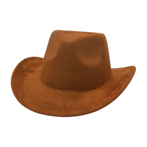Cappello Da Cowboy Vintage A Tesa Larga Scamosciato Sintetico Fedora Retrò Protezione Solare Viaggi All'aperto Unisex