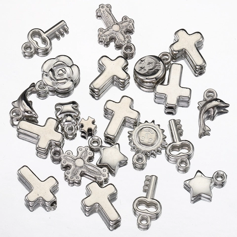Ciondoli Argentati Per Creazione Gioielli DIY Stile Y2K Pendenti Croce Cuore Stella Orso Delfino Per Collane Braccialetti Fatti A Mano