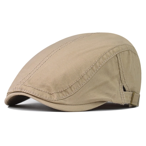 Flat Cap Retro British Style Newsboy Hat For Men Women Solid Color Pure Cotton Adjustable Ivy Driving Caps Vintage