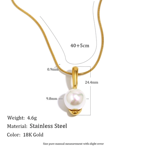 Gioielli Collana E Orecchini Con Künstliche Perle Sintetiche Acciaio Inossidabile Placcato Oro 18K Accessoire Elegante Da Donna